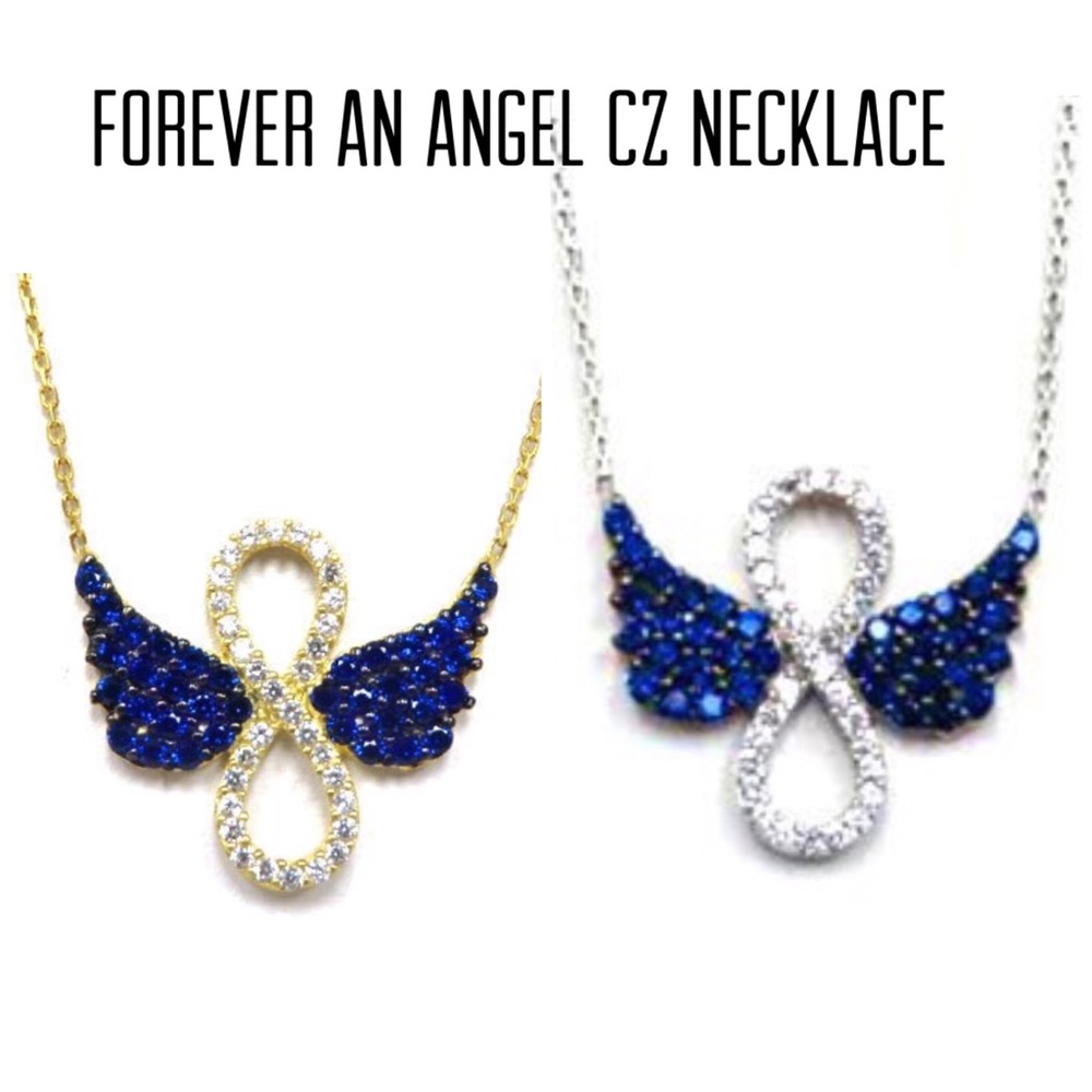 “Guardian Angel” Cubic Zirconia Necklace, NWT-Boutique